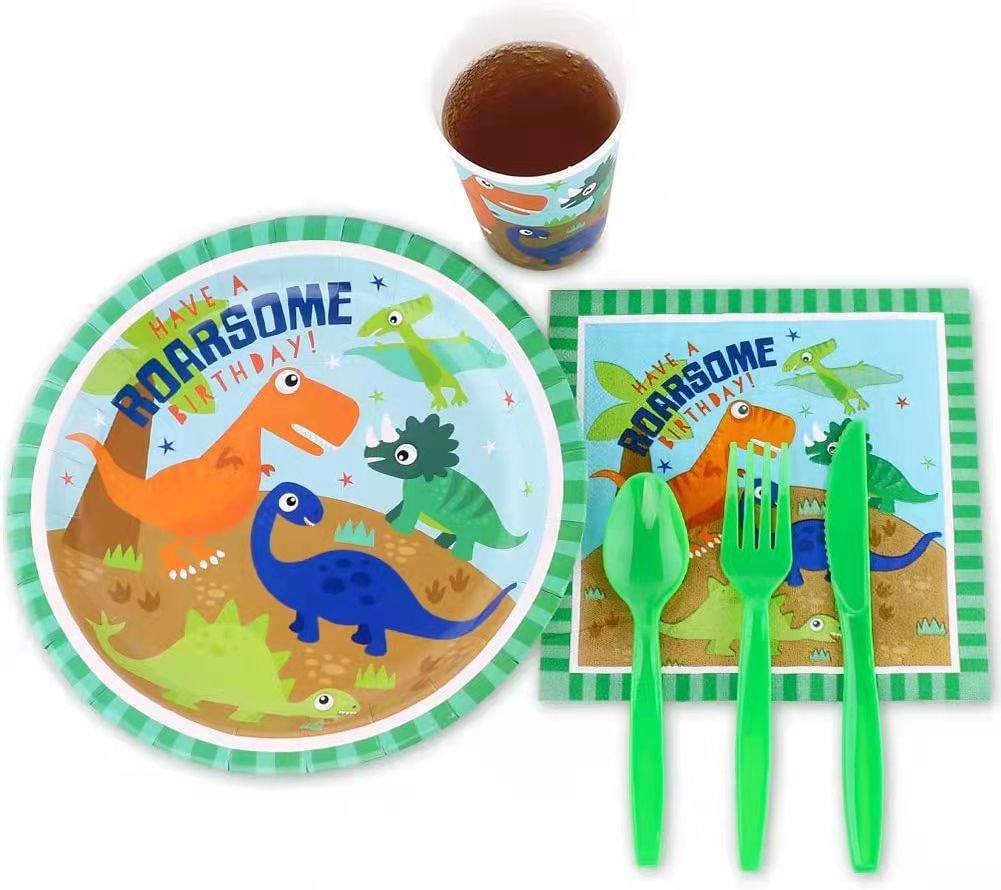 Cross-Border Paper Plate Disposable Picnic Plate Children's Party Dress Up Birthday Cake Paper Plate Plate Dessert Table Arrangement details Picture