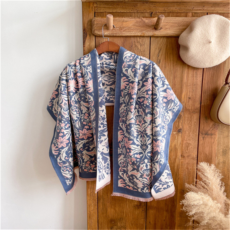 Scarf Wholesale New Spot Imitation Cashmere Thickened Long Air-Conditioned Room Shawl Female Chinese Wind Windproof Warm Scarf Application Scenario
