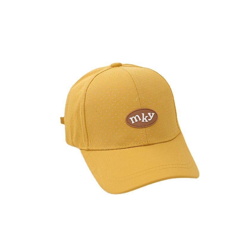 Spring and summer new children's caps, Korean-style leather label letter baseball caps for boys and girls, fashionable sunshade and breathable baseball caps in stock Item Picture