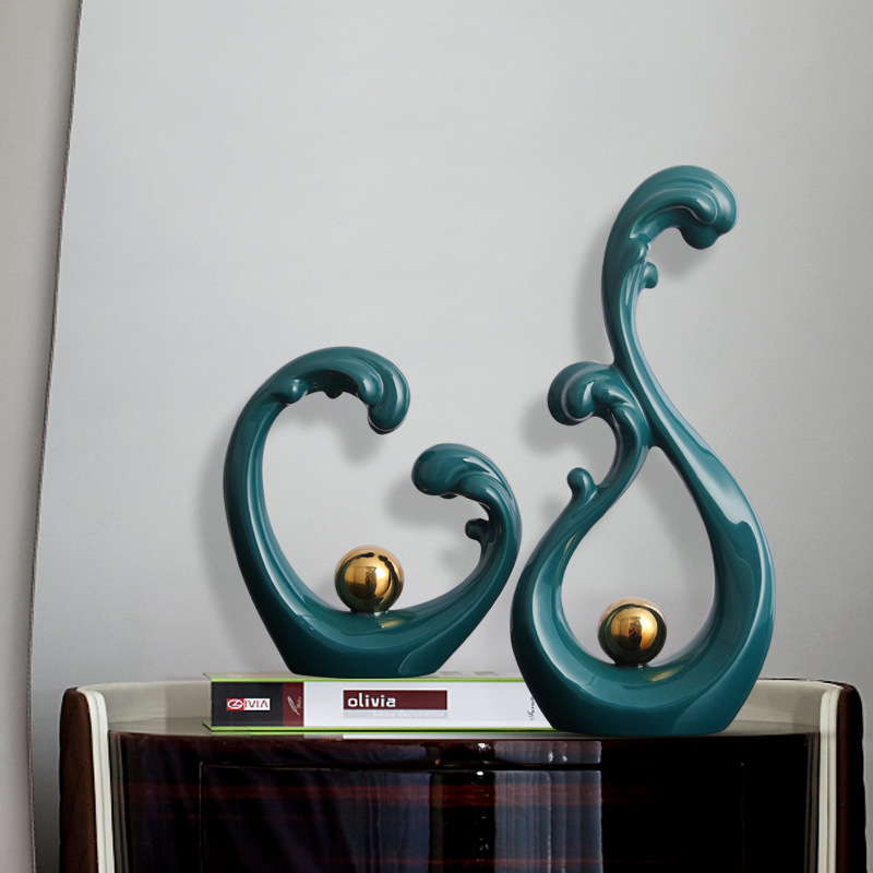 北欧酒柜绿金/工艺品摆件/陶瓷工艺品产品图