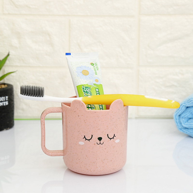 卡通小麦秸秆洗漱杯