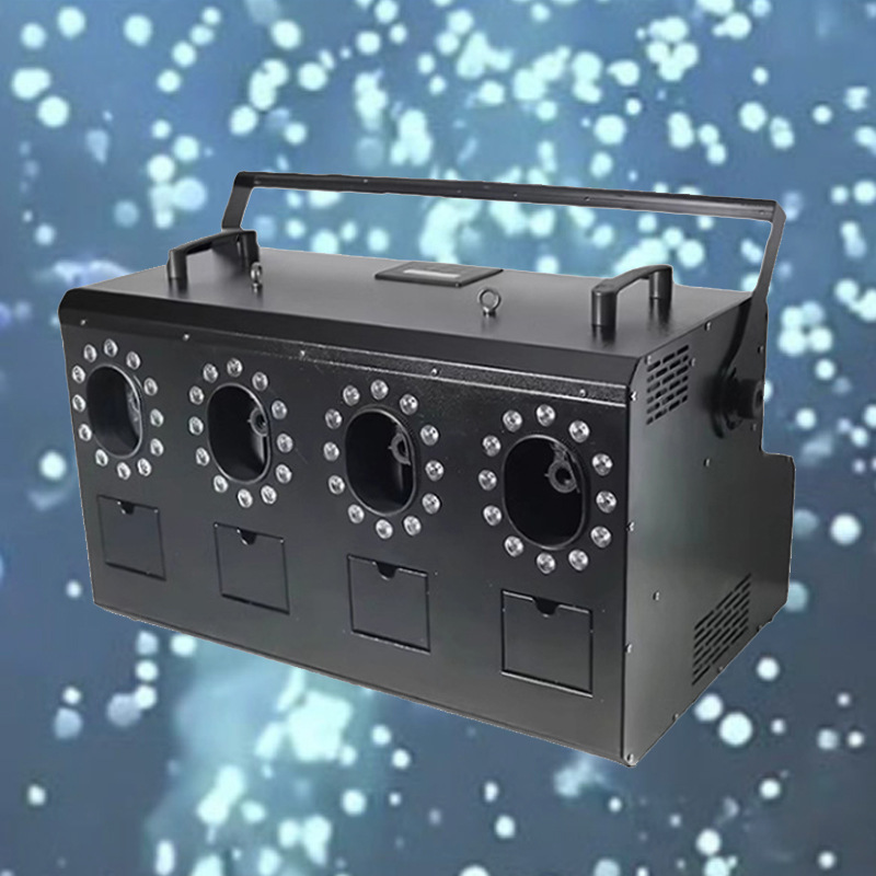 Outdoor Concert LED four-wheel smoke bubble machine, wedding bar smoke bubble machine, amusement park water park atmosphere prop,factory direct sale full figure
