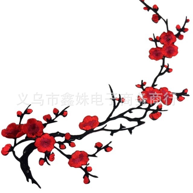 Embroidery patchwork, multi-color plum blossom ethnic dress patchwork, clothing accessory patchwork Specification image
