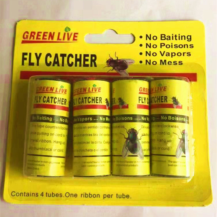 外贸出口粘蝇卷/苍蝇贴/苍蝇纸/粘蝇卷/4个装吸卡卡装细节图