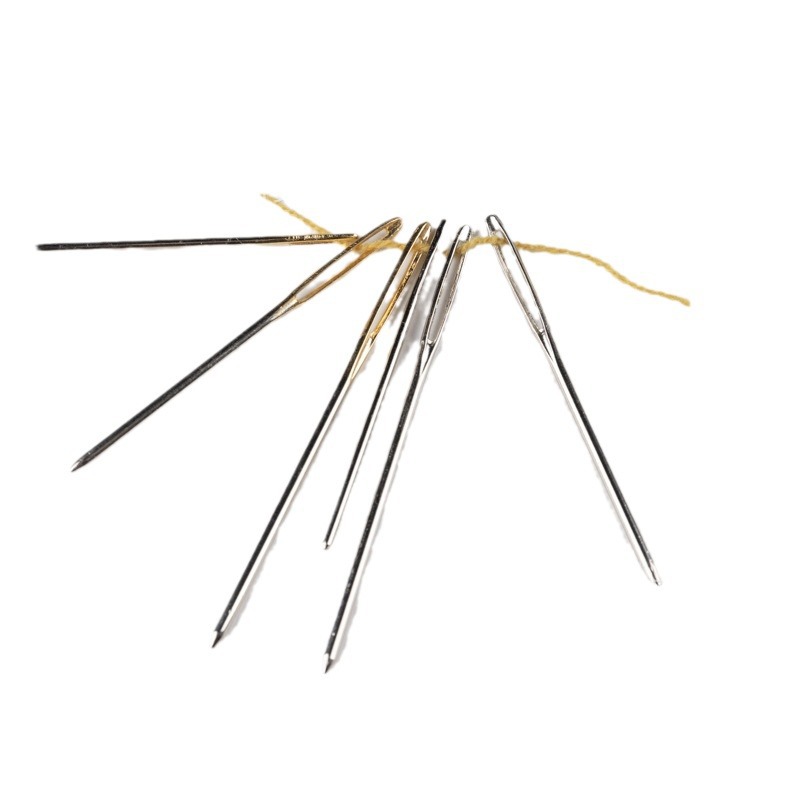 Large Eye Blunt Needle Ribbon Embroidery Round Head Sewing Leather Goods Gold Tail Thick Head Sewing Needle Embroidery Needle Hand Sewing Needle Cross Border Item Picture