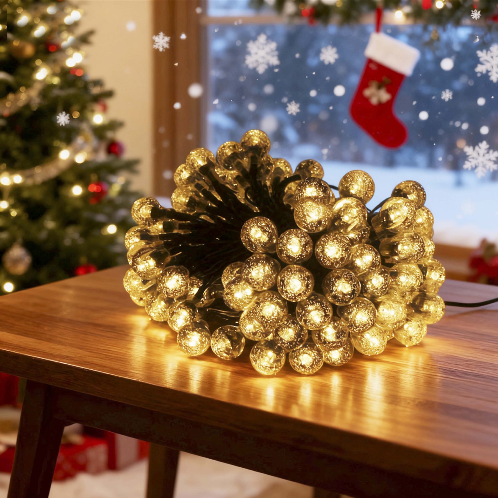 Best-selling solar light strings, outdoor waterproof colored lights, garden, courtyard, balcony, home decorative hanging lights, flashing lights, small colored lights