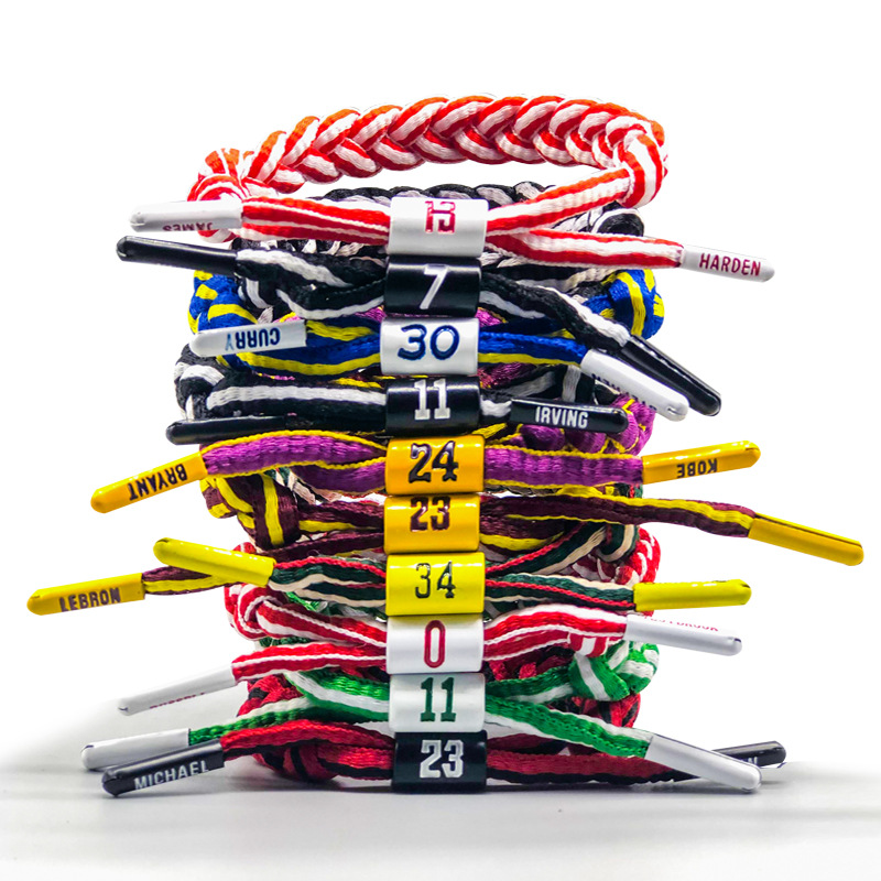 nba Bracelet star woven bracelet Kobe James Curry Irving Star Sports wristband Basketball bracelet full figure