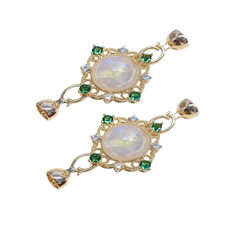 18k gold square universal buckle hollow bead loose bead bracelet necklace, light luxury new accessory diy handcrafted Item Picture