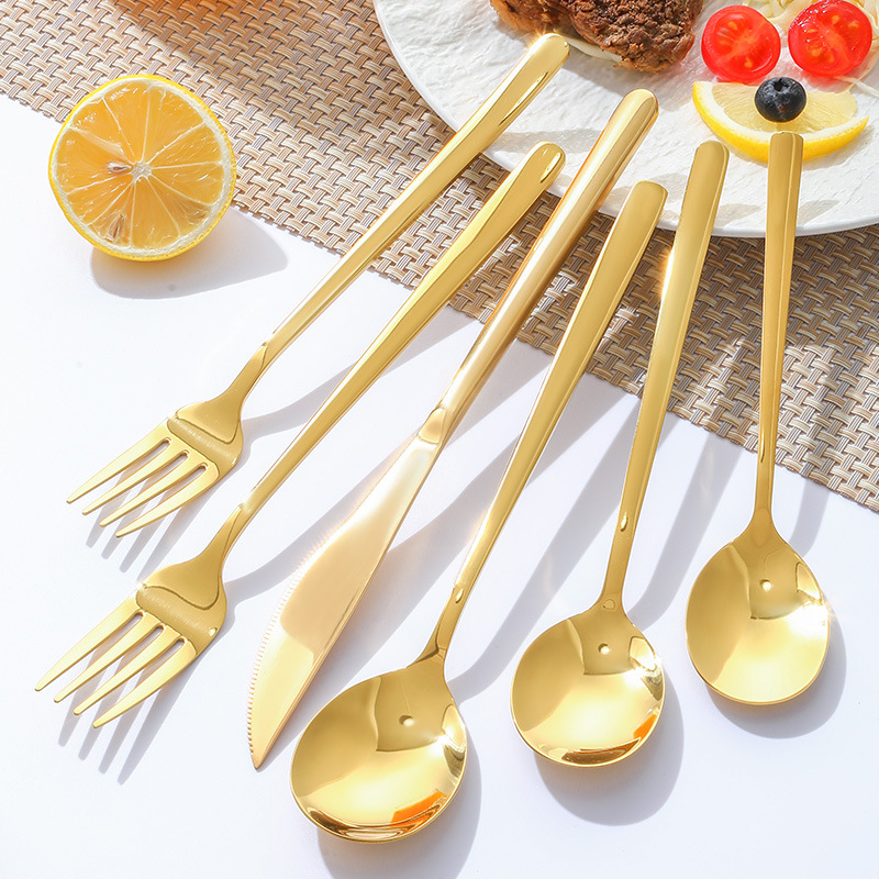Wholesale 304 Stainless Steel Korean Knife, Fork And Spoon Multi-Specification Thickened Korean Spoon And Fork Tableware Set Can Be Logo full figure