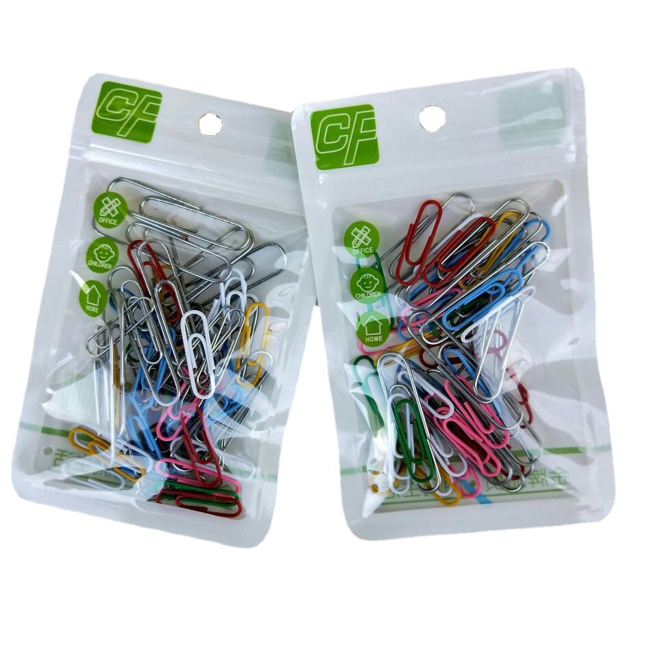 Bag color paper clips Creative student office paper clips data invoice clip zip-lock bag desktop supplies