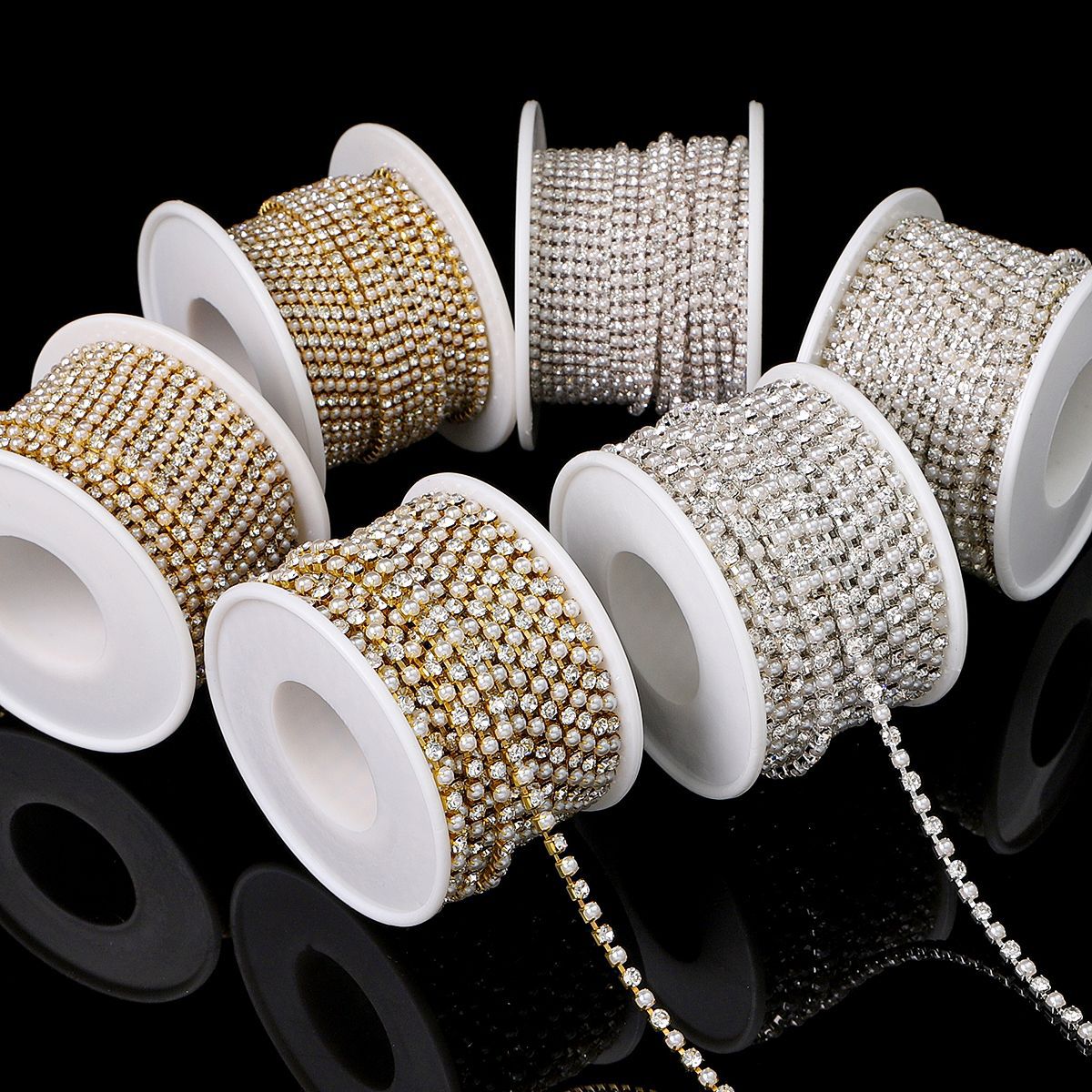 Encrypted diamond chain, dense water diamond claw chain, gold and silver super shiny diy jewelry accessories, phone case, diamond-encrusted material clothing
