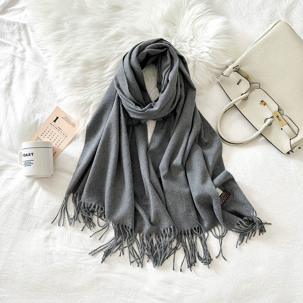 纯色围巾女冬季新款欧美仿羊绒围巾跨境多色保暖围脖长款披肩批发详情27