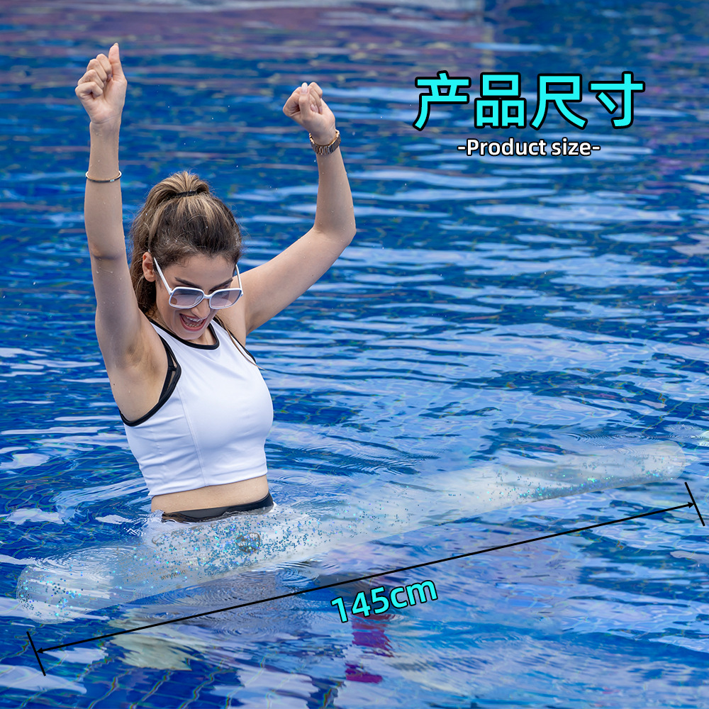 Inflatable swimming sticks, floating sticks, sequined swimming sticks, swimming sticks, cross-border inflatable swimming buoyancy sticks on water, props details Picture