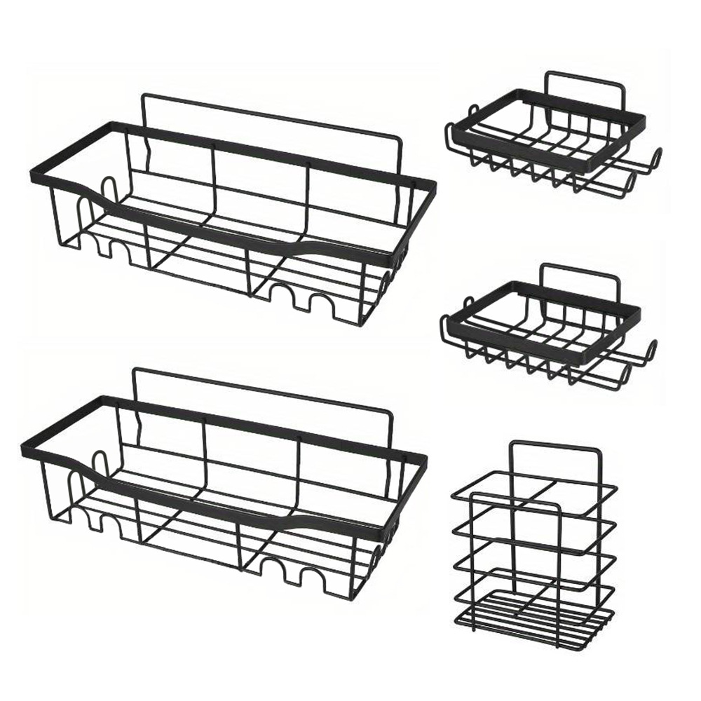 Cross-border bathroom, non-perforated shower room, triangular basket, toilet, body wash, washroom, square basket, storage and shelving Item Picture