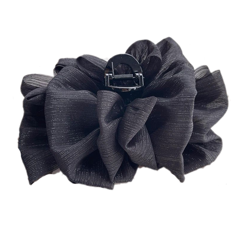 Silver Double-Sided Seersucker Hair Clip Shark Clip Grab Clip Super Large Hair Clip Female Back Head Disc Hairpin 2023 New Item Picture