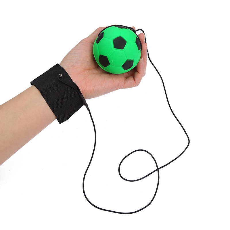 Natural Football Swing Wrist Bouncy Ball Senior Fitness Exercise Swing Ball Player Throw Boomerang Rubber Ball Item Picture