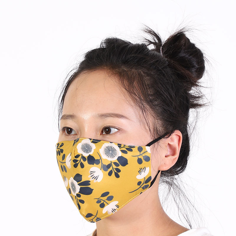 Cross border fashion Amazon flower Breathable cloth mask ice silk adult dust wash sunscreen mask hanging ear filter full figure