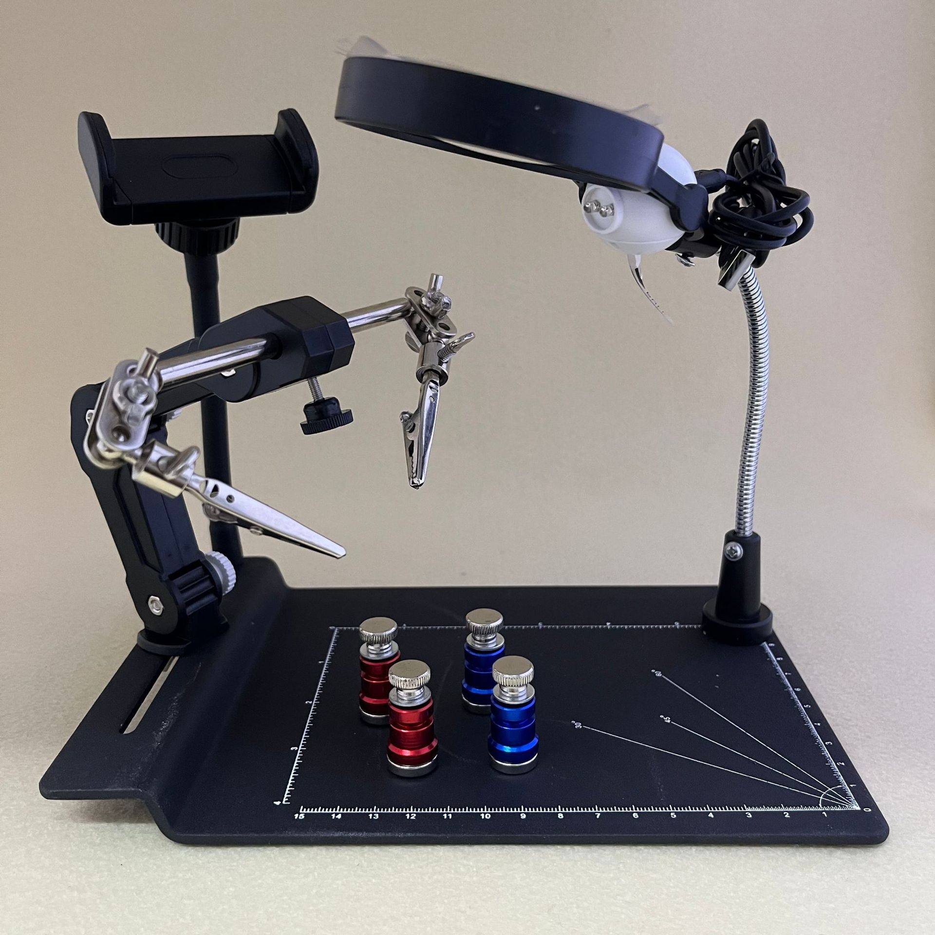 7029 Desktop magnetic stand, 7x magnifying glass, mobile phone auxiliary, scale LED light, circuit board repair and inspection details Picture