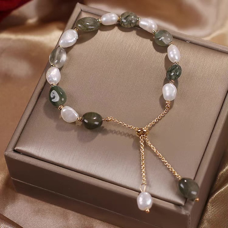 Badu Blue Dongling Crystal bracelet, freshwater pearl crystal bracelet for women, Korean version, simple and individual bracelet for women pic 39