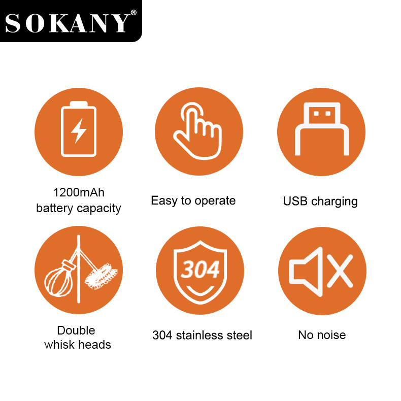 Cross-border SOKANY02018 Blender, Coffee mixer, handheld Milk foamer, Milk and Coffee foamer Item Picture