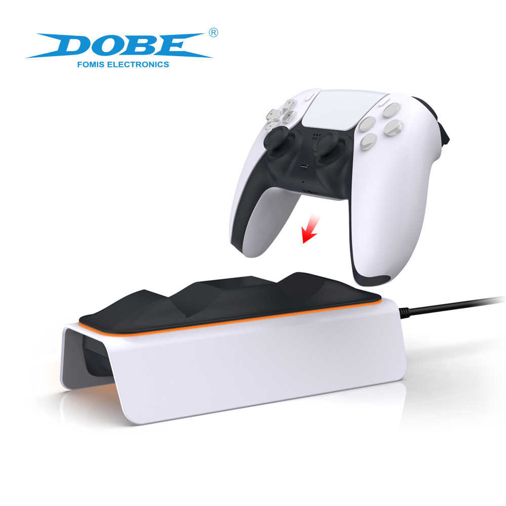 Factory direct sales of high-quality cross-border export game console accessories, DOBE ps5 controller dock charger, controller charging base, cross-border controller dual charging custom controller charger Specification image