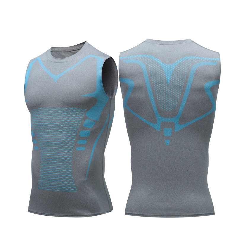 Men's sports tight-fitting vest, running quick-drying elastic basketball training suit, fitness track and field sports sleeveless base layer Specification image