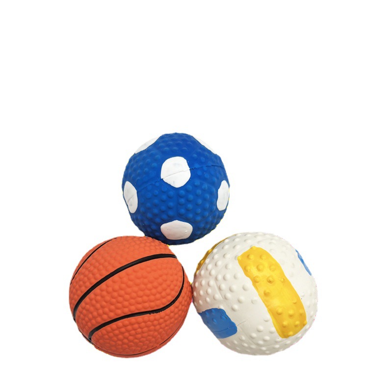 Small Dog Toy Ball Dog Play Gnawing Tooth Cleaning Latex Toy Ball Puppy Teething Toy Sound Ball Item Picture