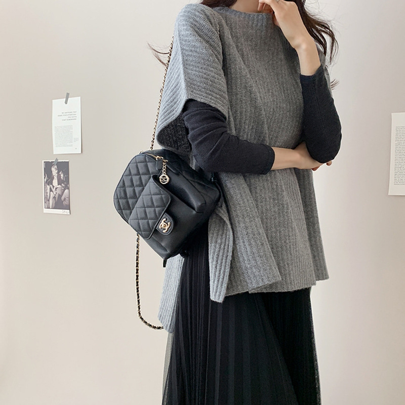 The 2022 autumn and winter new Korean-style elegant and light mature cape sweater, cape coat, knitted top, loose and slimming, trendy Application Scenario