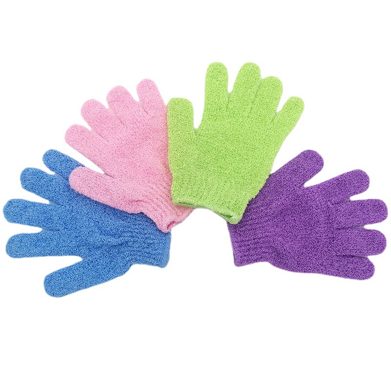 【LOVELY HOME】【 Chi Jia 】 Manufacturer does not disperse Exfoliating bath scrub gloves, Monochrome five-finger bath scrub towel, Korean nylon bath gloves wholesale Item Picture