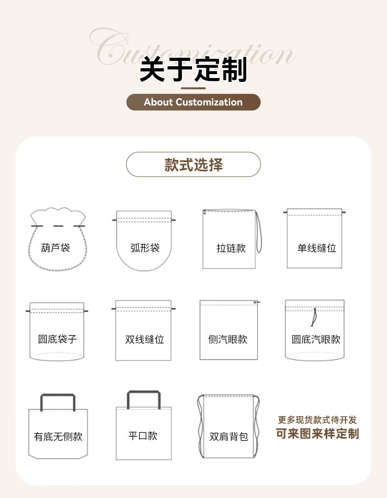 现货批发棉布袋印制LOGO结实袋绳严选材质棉布材质棉布袋束口袋详情11