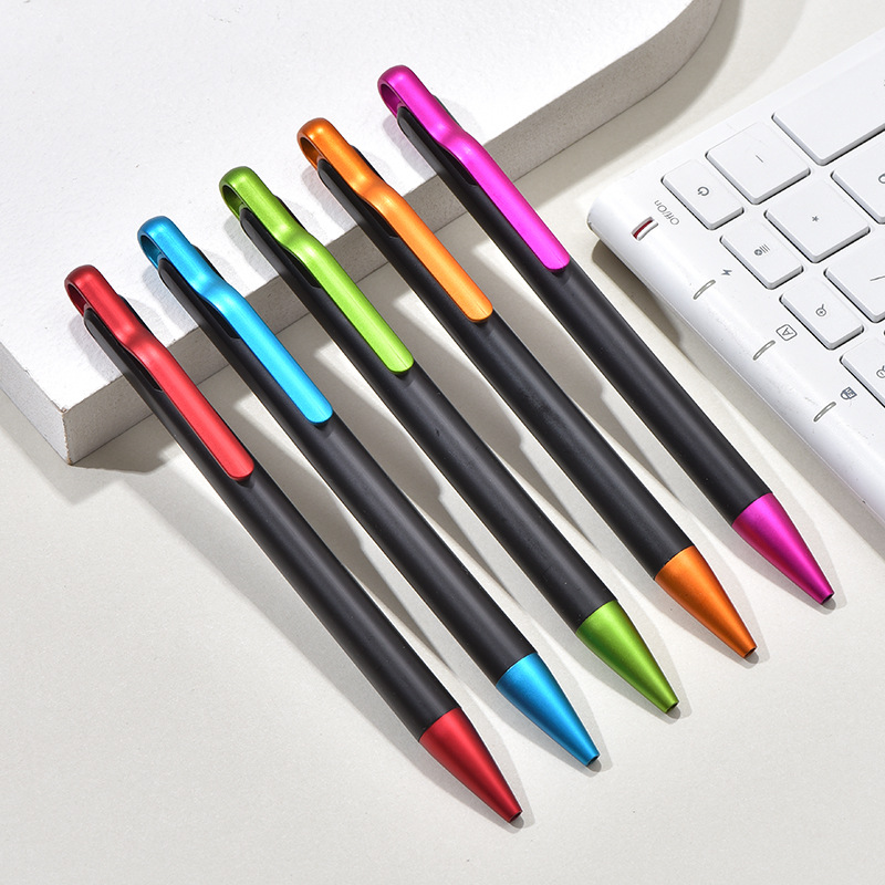 Can Print Logo Plastic Promotional Pen Press Color Rod Ballpoint Pen Wholesale Simple Creative Small Gift Manufacturers Supply details Picture