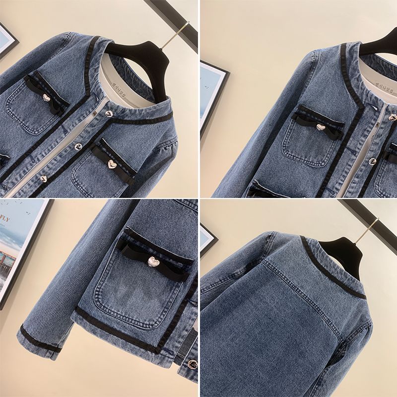 Small Fragrant Wind Winter Female 2023 Autumn New Bow Thin Korean Version Of Autumn And Winter Round Neck Short Top Application Scenario
