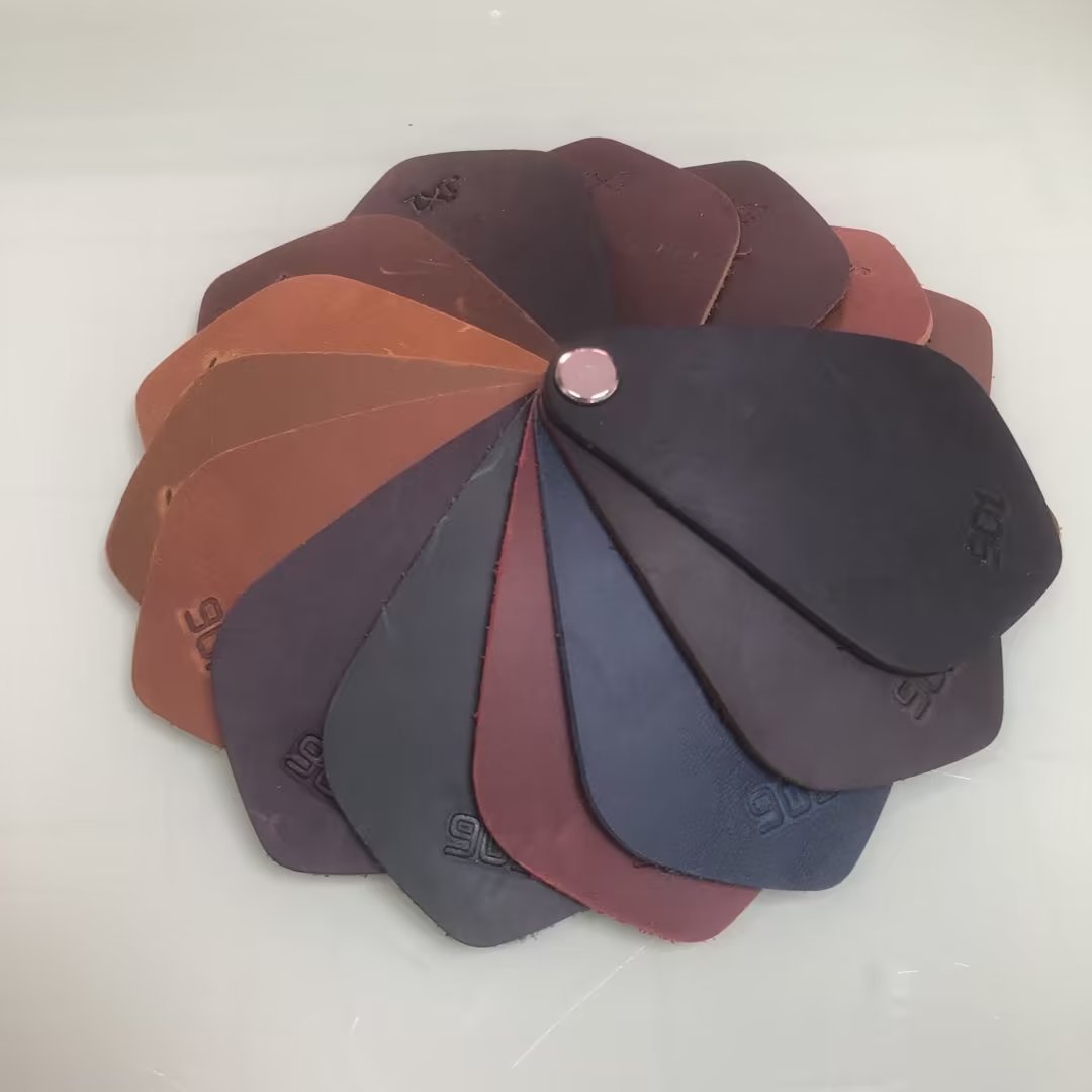 油蜡皮疯马皮 头层疯马皮皮料 复古油蜡皮变色牛皮箱包皮料批发产品图