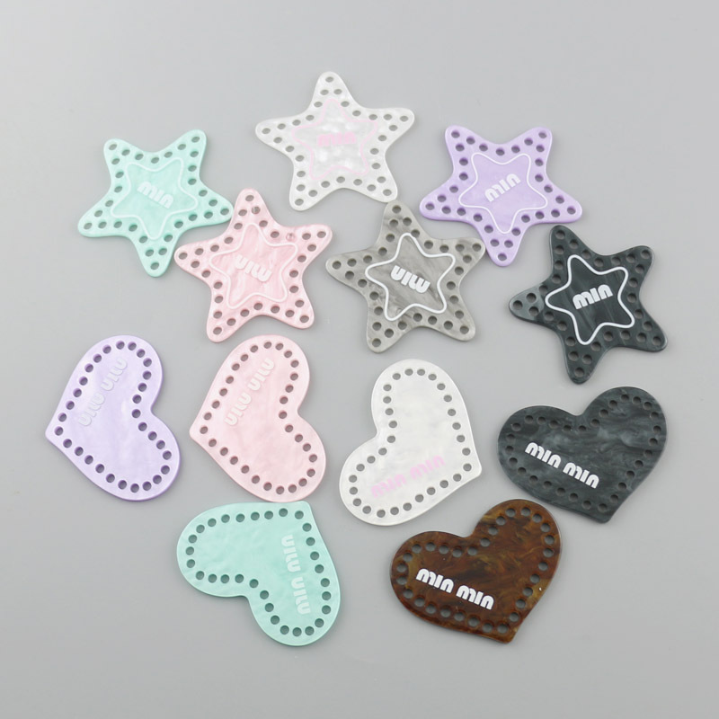 DIY饰品配件  亚克力多孔爱心挑心五角星形吊坠钥匙扣包包链挂件详情4