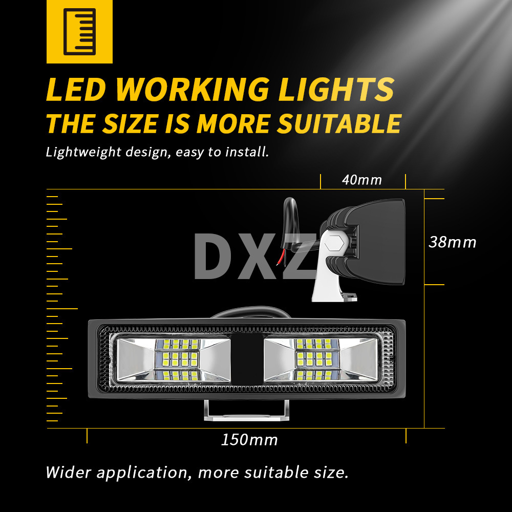 DXZ automotive LED work light, 6-inch 16-lamp 48W daily driving modification auxiliary spotlight in a long straight line details Picture