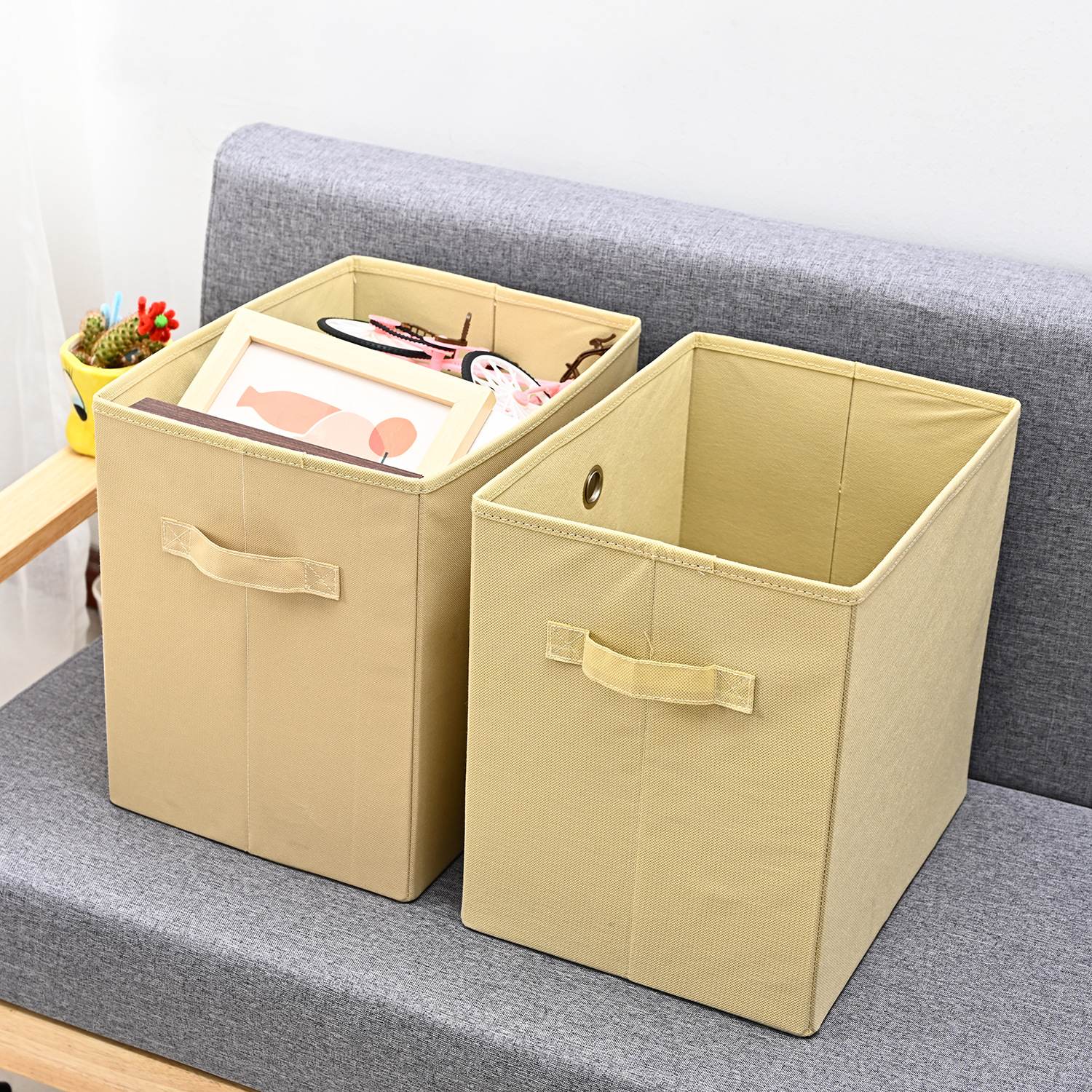 Oxford Cloth Folding Storage Box Home Cloth Dirty Clothes Frame Box Clothes Snacks Toys Finishing Storage Box Wholesale