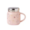 High appearance level, creative personality, cute mug with lid and spoon, home ceramic water cup, breakfast bow mug Item Picture