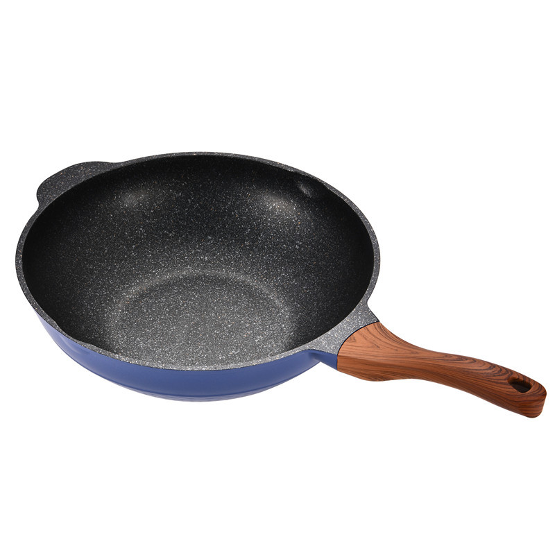 Factory direct supply of diamond tourmaline non-stick woks, low-smoke cooking woks, non-stick woks, aluminum cookware, one-piece consignment details Picture