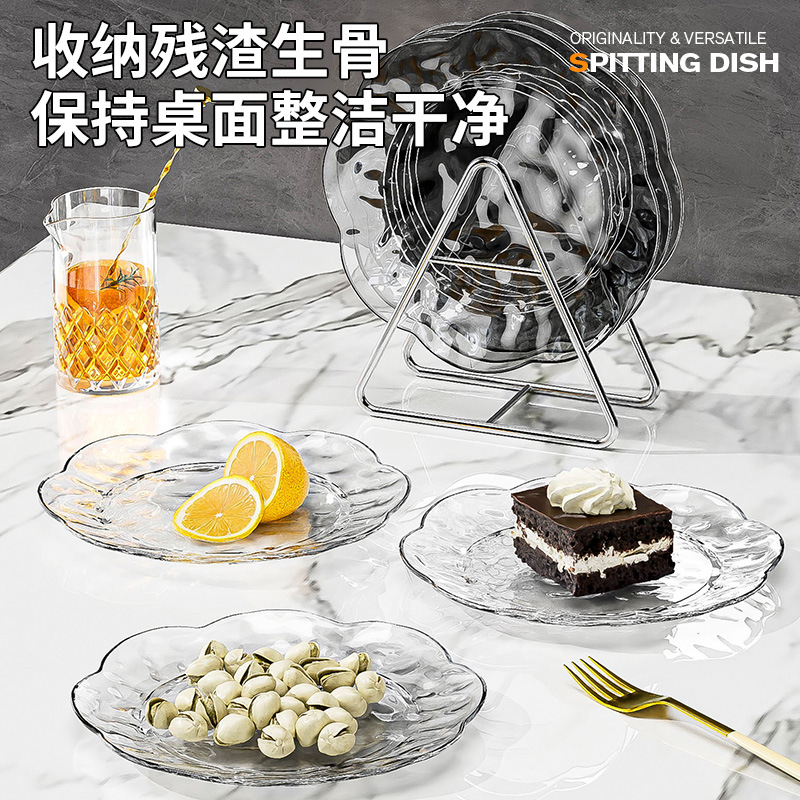 Yt1666 Bone Spitting Dish Small Household Plate Snack Dish Fruit Plate Table Litter Bone Spitting Dish Plastic Storage details Picture
