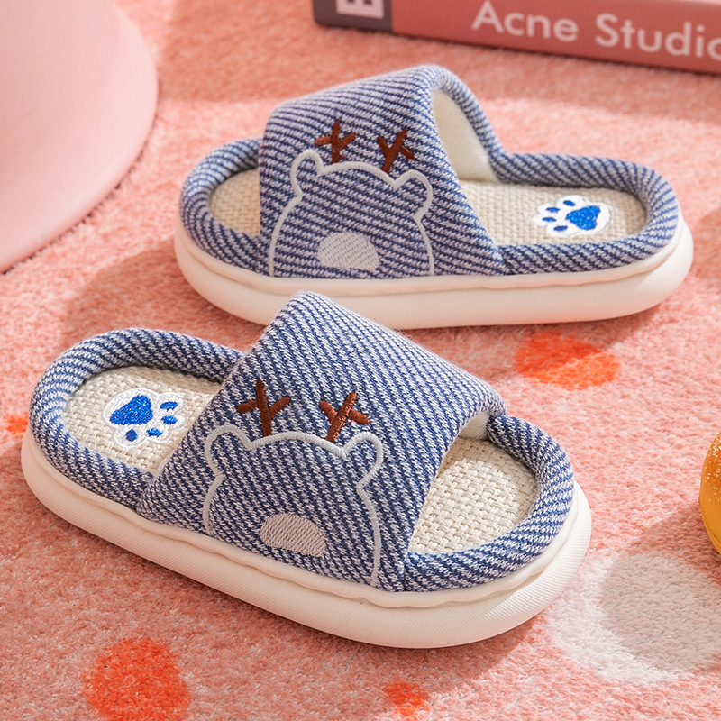 Xinwang primavera otoño niños lino zapatillas mujeres pisar fee sensación plataforma gruesa casa pareja algodón lino zapatillas frescas verano hombres al por mayor Specification image