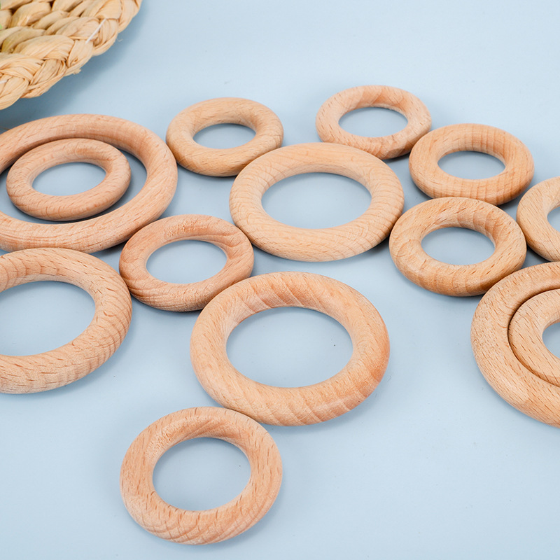 原木色木圈木环手袋服饰扣环榉木圆环手工diy木质配件木吊环批发
