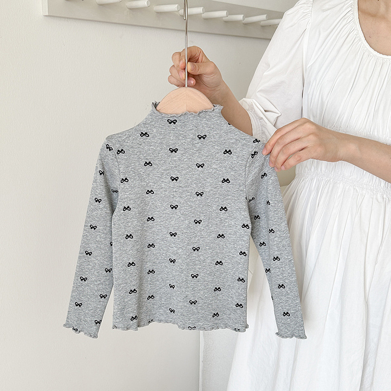 Girls' versatile T-shirt for Spring and Autumn 2025, fashionable and stylish children's long-sleeved base layer, trendy Korean-style floral print top pic 15