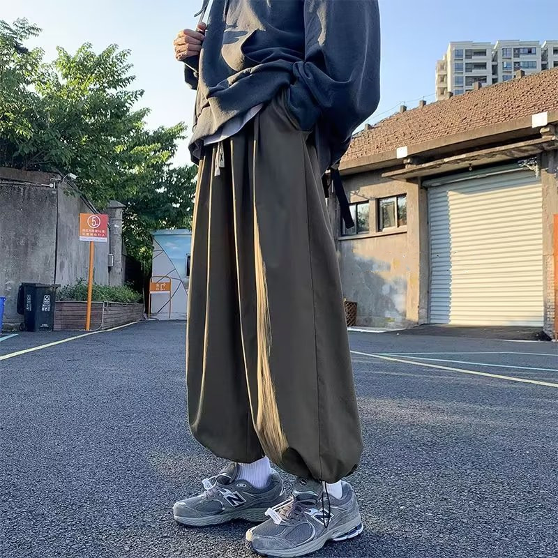 Men's autumn Harun pants, Japanese cityboy wide-leg casual pants, trendy brand straight-leg loose tight-fitting lantern pants