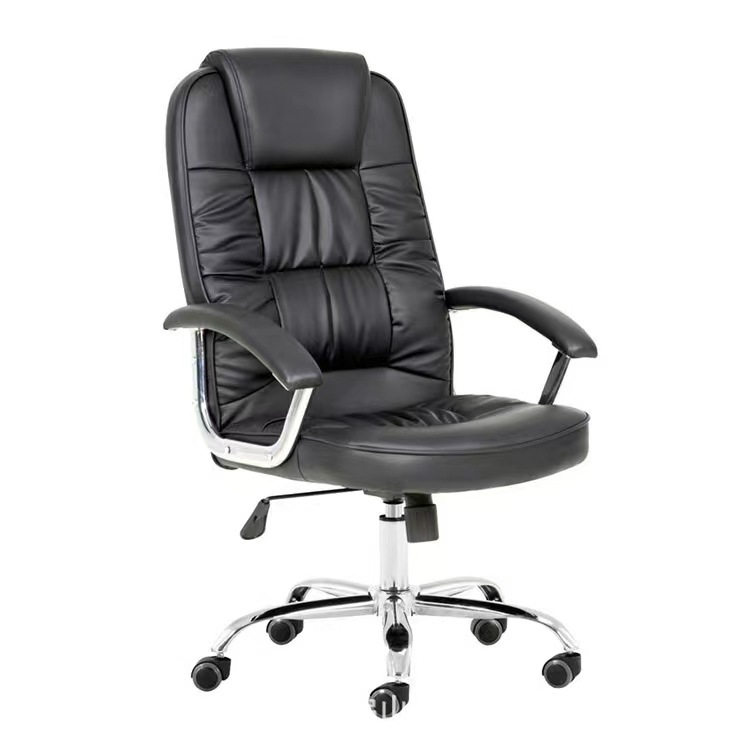 Foshan manufacturer's PU leather chair, office chair, bow-shaped meeting room reclining, boss and manager adjustable computer seat chair wholesale Specification image