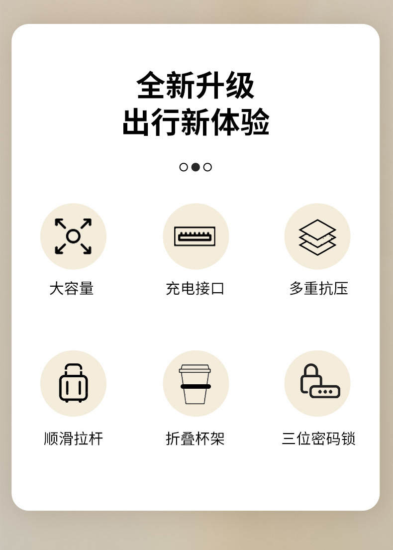 新款子母行李箱静音万向轮20寸登机箱大容量拉杆箱26寸结婚箱密码详情2