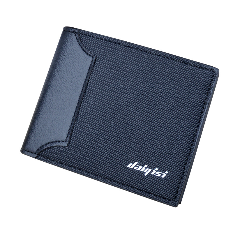 New Men's Wallet, Men's Short Wallet, Men's Youth Multi-Slot Card Bag, Fashionable Patchwork Casual Thin Soft Wallet Item Picture