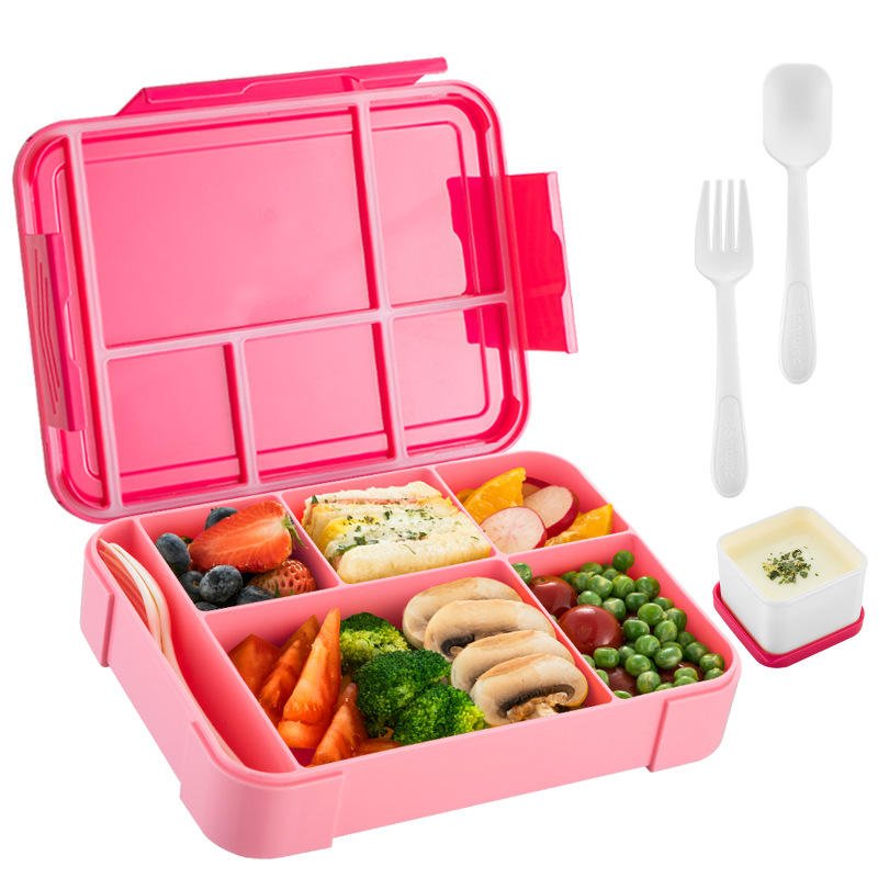 Qijia Amazon Cross-border Children and students' compartment-sealed fruit boxes, salad boxes, and microwave-heated lunch boxes for work