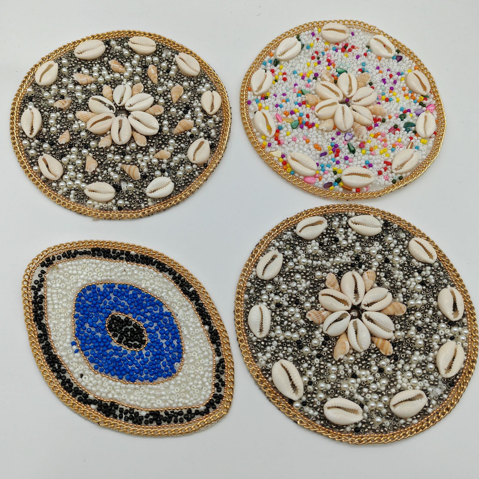 Manufacturers Direct Sales Shell Round Bag Accessories Eye Diy Accessories Self-Adhesive Back Adhesive Is Not Easy To Fall Off