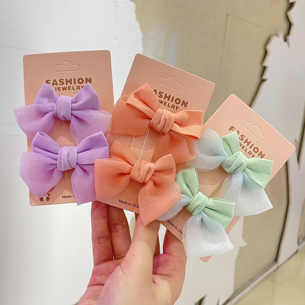 Korean Children's Hair Accessories Hair Clip Princess Cute Hair Accessories Girls Fabric Mesh Broken Hair Clip Baby Hair Hair details Picture