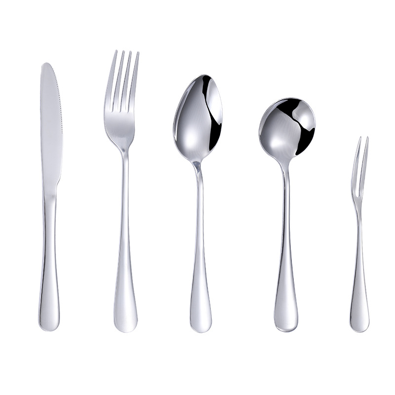 【 Free Sample 】 Thick 1010 Stainless Steel Tableware Spoon Set Hotel Steak Knife Fork Spoon Long Handle Fork Item Picture